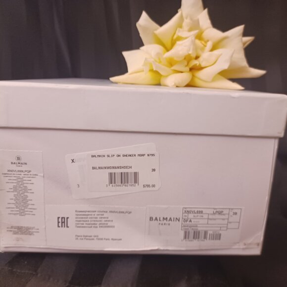 Balmain B It Quilted Leather Slides Sandals Sneaker 39/9 NWB - Picture 4 of 7